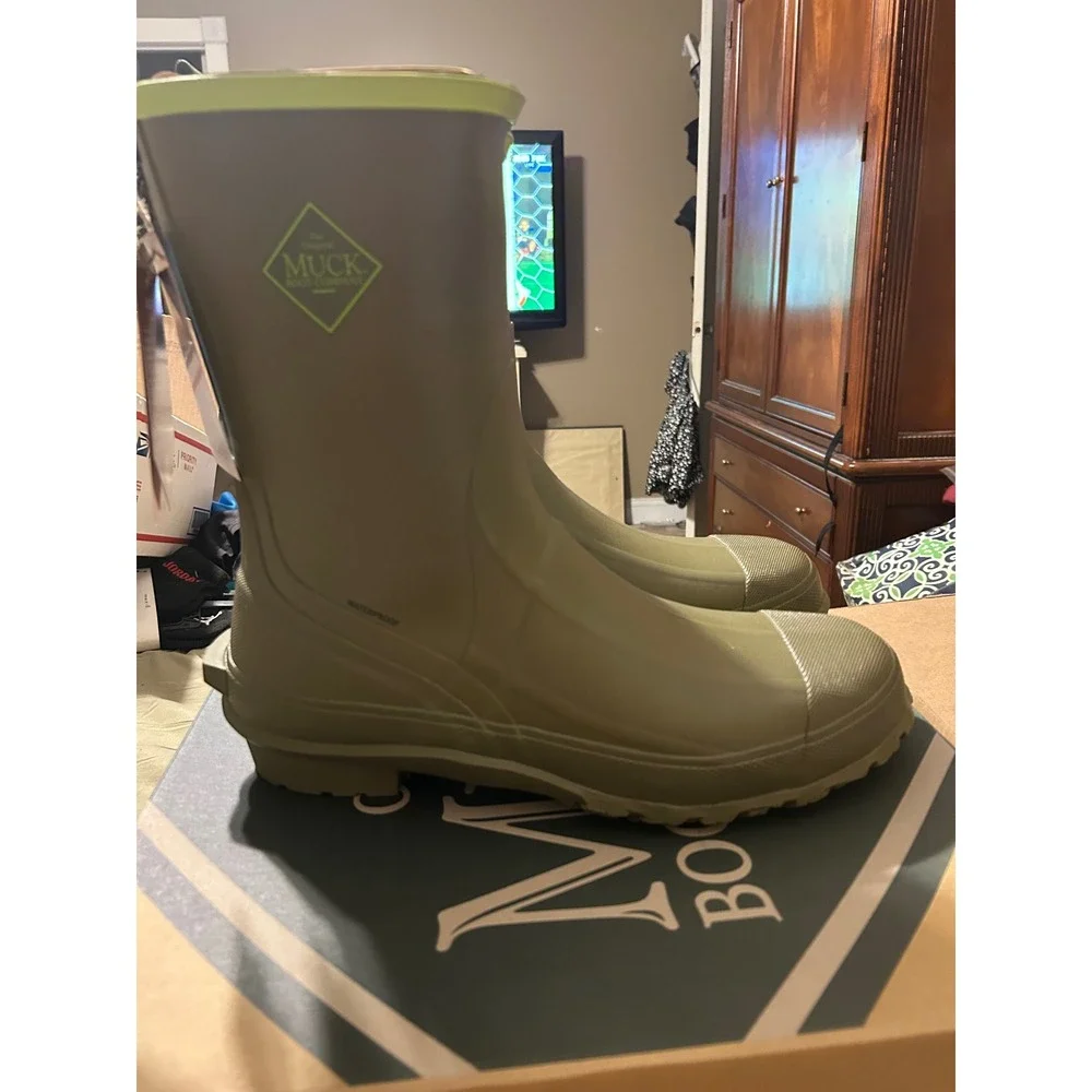 Muck Boot Company Harvester Mid Mens 14 Olive Green Waterproof Boots NEW